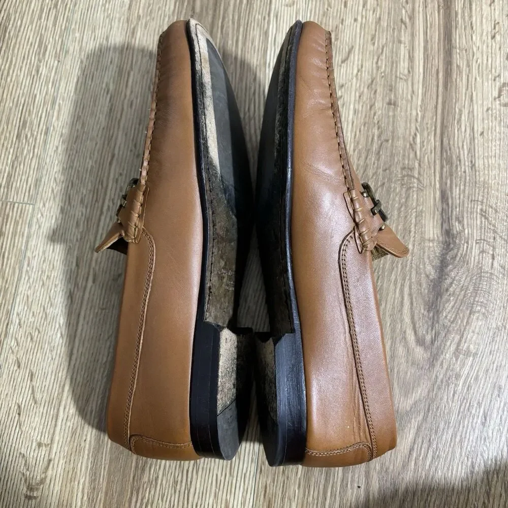 Donald J Pliner Dacio Loafer Men’s Sz 9.5 Brown Leather Moc Toe Bit Shoes